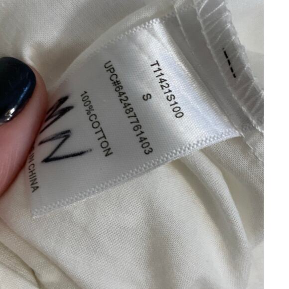 Tart Mia White Eyelet Shift Dress Women Ruffle Hem Peasant Cotton Mini - Picture 4 of 7